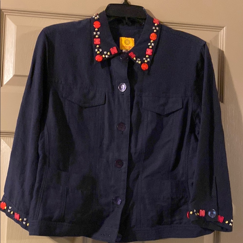 Ruby Rd Embellished Navy Jacket - Picture 2 of 7
